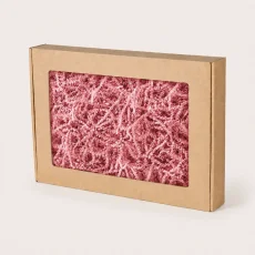 Dárková krabička s okénkem a růžovou výplní 350 × 250 × 50 mm