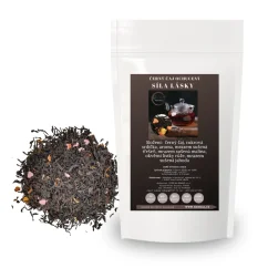 Černý čaj Síla lásky – růže, malinovo-jahodová vášeň a srdíčka do šálku