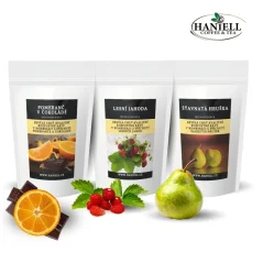Sada rozpustných káv Ovocné pohladenie – pomaranč v čokoláde, lesné jahody a sladká hruška (3×25 g)