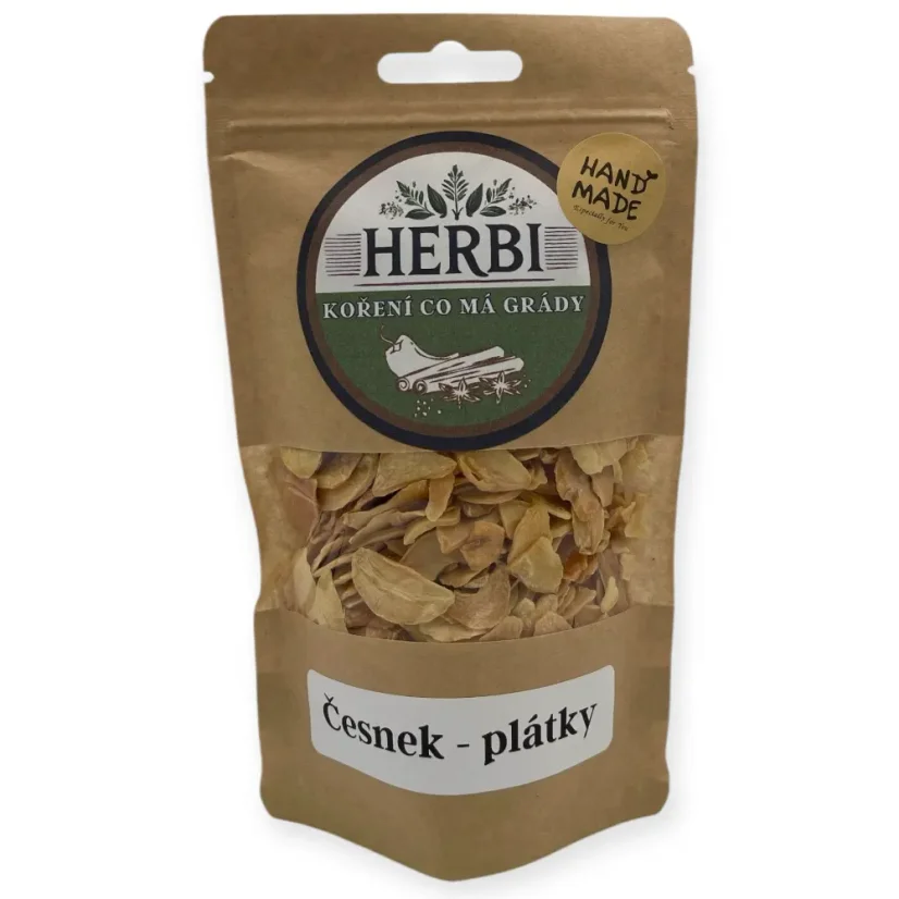 Česnek plátky – sušený česnek pro polévky, omáčky a marinády 🧄 - Hmotnost:: 100 g